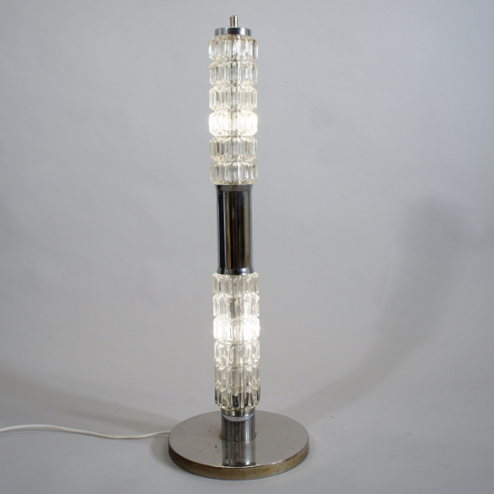 Richard Essig Besigheim. German floorlamp in crome steel and molded glass. Height 100 cm Golvlampa, glas, krom,Wigerdals Värld