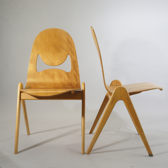 TYngve Ekström. Two chairs in birch. stol