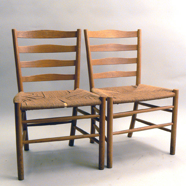 Kaare Klint for Bernstorffsminde Møbelfabrik A/S, Denmark. ¨¨Church chair¨. Birch with cane seating. Two available.matstolar bok rotting Wigerdals Värld