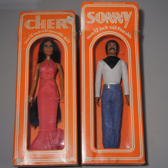 ¨Sonny & Cher¨ 12 " dolls by Mego Corp. 1976. Nrfb.
