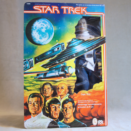 Star Trek doll i box by Mego, 1979. ¨Capt. Kirk¨. Italian edition. Near mint. Height 34.