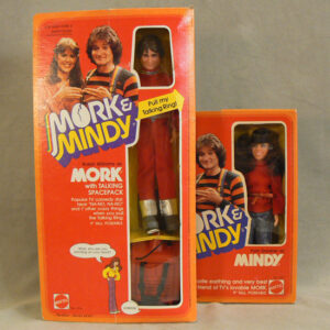 Mork and mindy actin figures dolls mattel Action figure of ¨Mork & Mindy¨ by Mattel. Mork with talking function. Condition near mint. Mork Sold. Mindy 750 SEK. docka, Wigerdals Värld