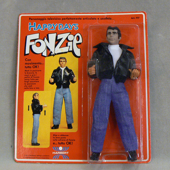 ¨ Fonzie ¨ action figure licenced by Harbert, Italy 1976. Good condition but plastic broken at feet. Gänget och jag, docka, action dolls, Wigerdals Värld