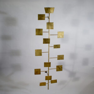 Wall sculpture in brass. Unknown artist. 45x135 cm. Väggskulptur, skulptur, mässing, Wigerdals Värld