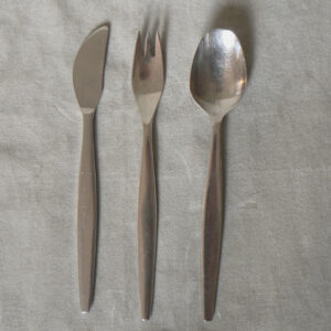 Folke Aarström for Gense, Sweden ¨Focus ¨. Cutlery in matt polished steel.Bestick, rostfritt, Wigerdals Värld