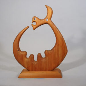 Einar Hegestad. ¨Sjöodjuret¨ (The seamonster). Sculpture in pine. Height 58 cm. Träslöjd, skultptur, Wigerdals Värld