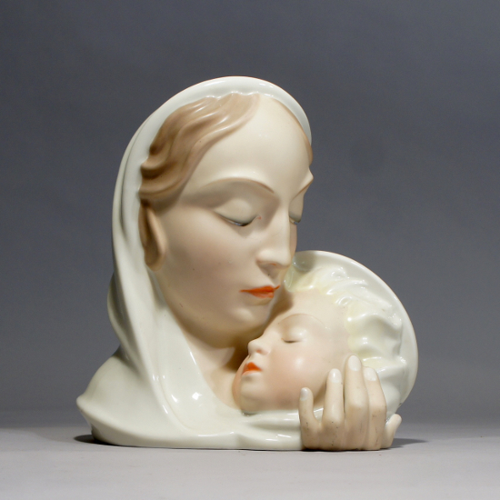 Waldemar Fritsch/Pirkenhammer. Ceramic figurine. Height 20 cm. Figurin Maria, jesus, Wigerdals Värld