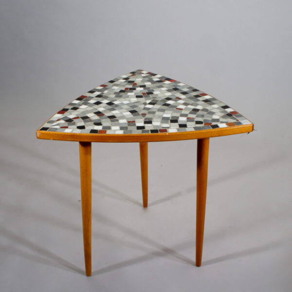 Side table in beech with mosaic top. Lenght 45, height 50 cm.