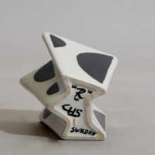 Carl-Harry Stålhane for Rörstrand, Sweden. Ceramic vase "Kontrasta". Height 10, witdh 10 cm.