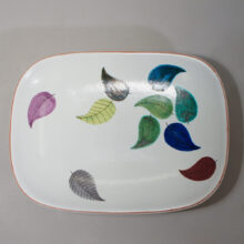 Stig Lindberg for Gustavsberg,Sweden. Faience dish with decoration. 29x17 cm.