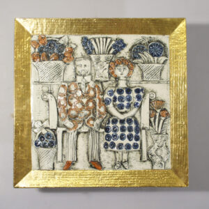 Lisa Larson for Gustavsberg, Sweden. Ceramic wall plaques. 1969-77. 36x36 cm.
