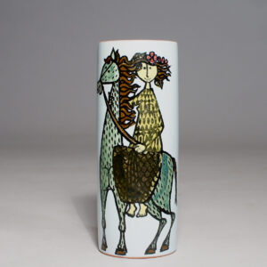 Stig Lindberg for Gustavsberg, Sweden. "Karneval" Vase in faience with decoration. Height 15 cm.