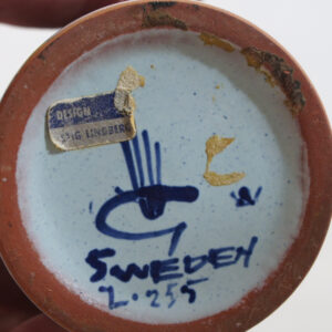 Stig Lindberg for Gustavsberg, Sweden. "Karneval" Vase in faience with decoration. Height 15 cm.
