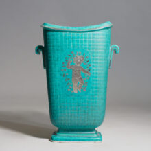 Wilhelm Kåge for Gustavsberg. "Argenta". Ceramic urn with silver decoration. Height 25 cm.