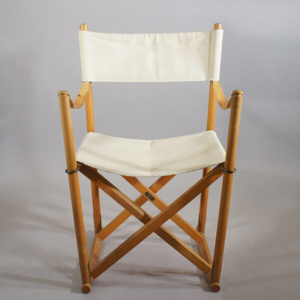 Mogens Koch / Källemo, Sweden. "M16". Folding chair in beech, leather and canvas.