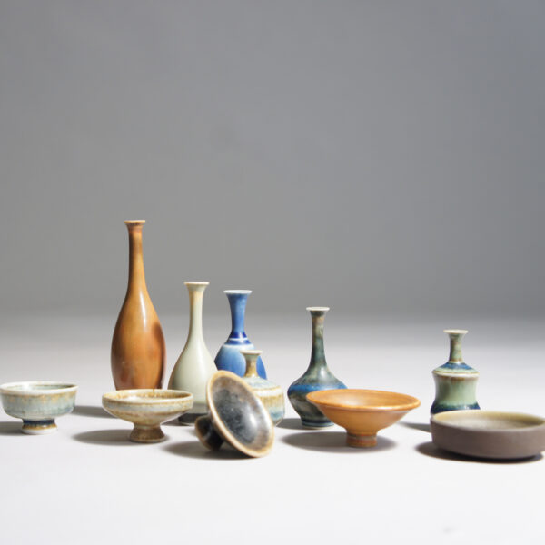 John Andersson for own workshop, Höganäs. Miniatures in stoneware. Height 2-7 cm.