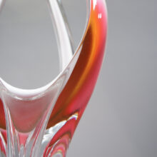 Paul Kedelv for Flygsfors, Sweden. Signed glass scultpture "Coquille"