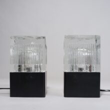 Desk lamp in metal and glass shades. 1970's