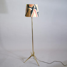 Floor lamp in brass with new shade. Uppsala armaturfabrik, Sweden.