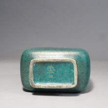 Wilhelm Kåge for Gustavsberg, Sweden. "Argenta". Urn in stoneware with silver decorations.