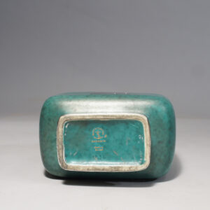 Wilhelm Kåge for Gustavsberg, Sweden. "Argenta". Urn in stoneware with silver decorations.