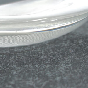 Tapio Wirkkala for Ittala. Glass bowl with comb cut patterns. Signed with name and maker.