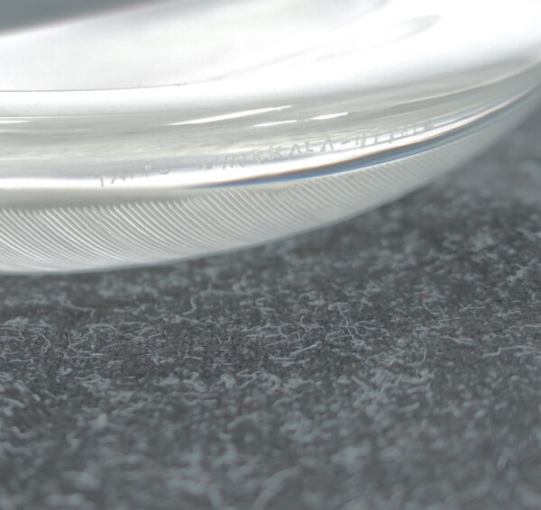Tapio Wirkkala for Ittala. Glass bowl with comb cut patterns. Signed with name and maker.