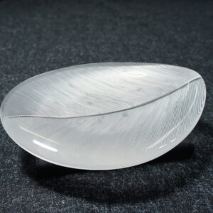 Tapio Wirkkala for Ittala. Glass bowl with comb cut patterns. Signed with name and maker.
