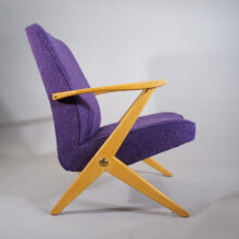Bengt Ruda for Nordiska Kompaniet, Sweden. "Domstolsstolen". Easy chair in beech with new upholstered seating.