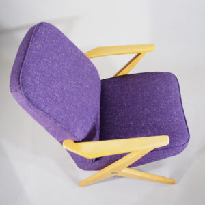 Bengt Ruda for Nordiska Kompaniet, Sweden. "Domstolsstolen". Easy chair in beech with new upholstered seating.