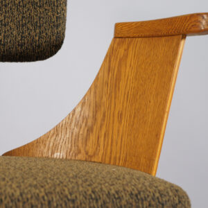 Deskchair in oak and new upholstered seat and back. 1920's. Maker unknown.