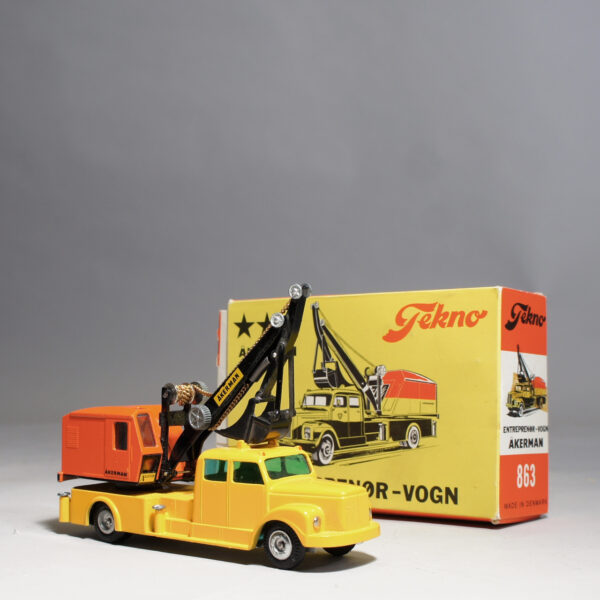 Entreprenør-vogn med gravko, Åkerman. Tekno Denmark. 863. box. Kartong.