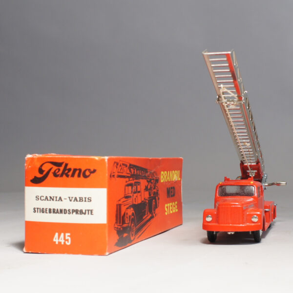 Tekno Denmark. Scania-Vabis Stegbil Brandbil. Stigebrandsprøjte. Mint in box