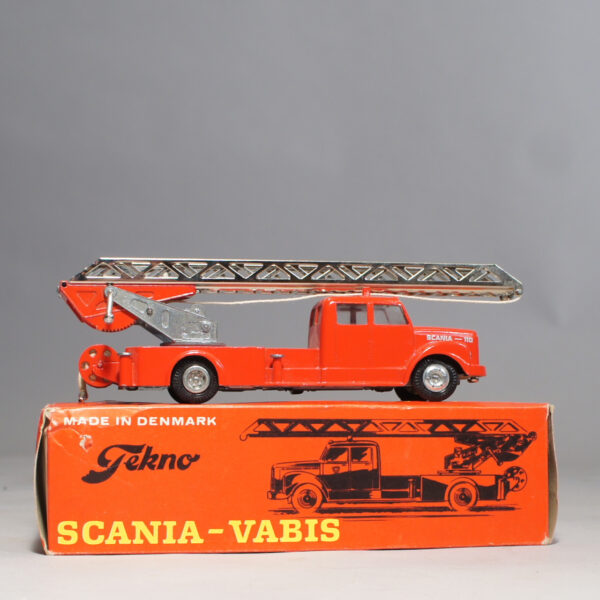 Tekno Denmark. Scania-Vabis Stegbil Brandbil. Stigebrandsprøjte. Mint in box
