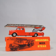 Tekno Denmark. Scania-Vabis Stegbil Brandbil. Stigebrandsprøjte. Mint in box
