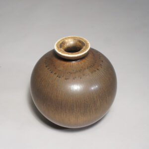 Berndt Friberg for Gustavsberg. Vase in stoneware in harefur glaze.