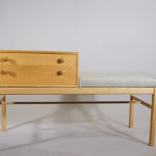 Sven Engström & Gunnar Myrstrand for Tingströms, Sweden. Bra Bohag. Bench with drawr in oak. "Casino". Hallbänk telefonbänk Wigerdals Värld