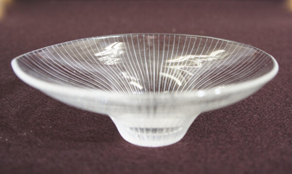 Tapio Wirkkala for Italla, Finland. Striped bowl in glass. Signed. Wigerdals Värld