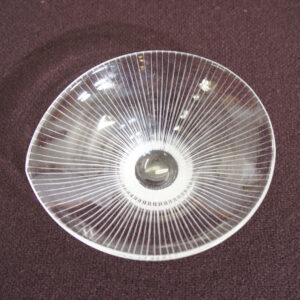 Tapio Wirkkala for Italla, Finland. Striped bowl in glass. Signed.