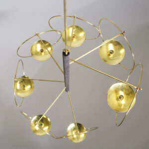 KAIJA AARIKKA & TIMO SARPANEVA for Arikka, Finland. "Mobile-Tulitus". A ceiling mobile in wood and brass.