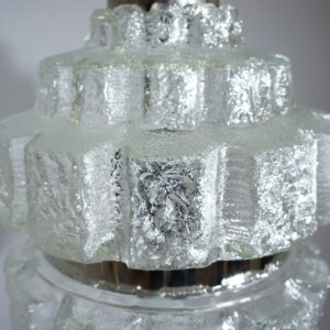 Ceiling lamp in glass and chrome steel. Taklampa glas krom Wigerdals