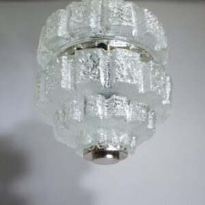 Ceiling lamp in glass and chrome steel. Taklampa krom glas 1960's