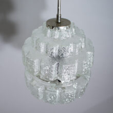 1960's ceiling lamp in glass and chrome steel. Taklampa krom glas 60-tal Wigerdals