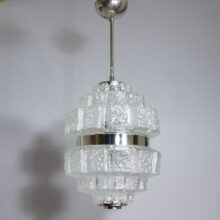 1960's ceiling lamp in glass and chrome steel. Taklampa krom glas 60-tal Wigerdals