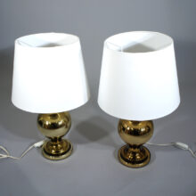 A pair of table lamps by Luxus, Sweden. Glass, brass. Bordslampor glas , mässing wigerdals
