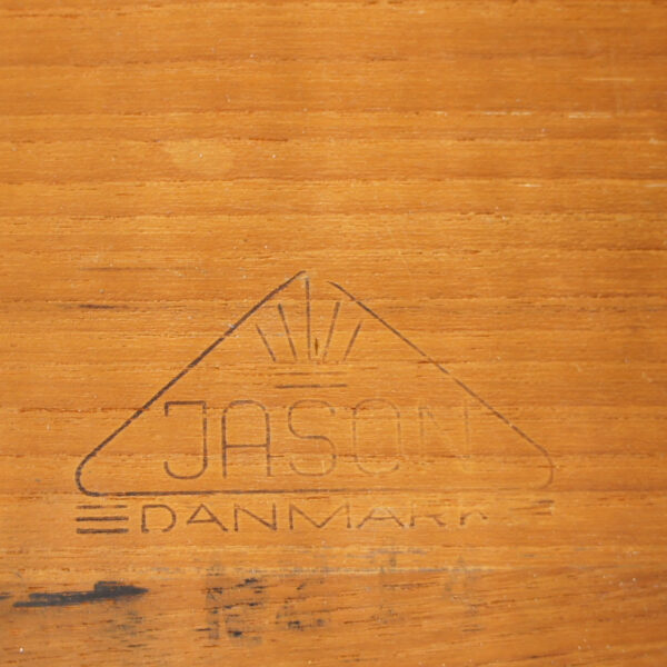 Coffee table in solid teak with rattan. Kurt Østervig for Jason, Denmark. Soffbord i solid teak med tidningshylla i rotting. Wigerdals