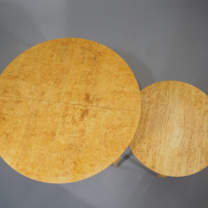 Bruno Mathsson for Bruno Mathsson int. "Annika". Two part nesting table in masur birch and beech. Satsbord Wigerdals