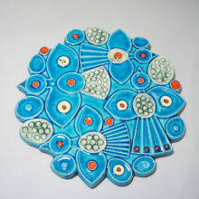 Wall plaque in ceramic by Britt-Louise Sundell for Gustavsberg, Sweden stentavla wigerdals värld