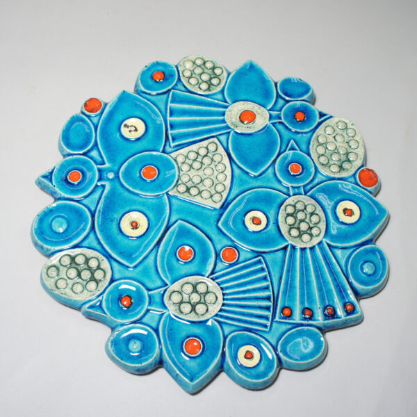 Wall plaque in ceramic by Britt-Louise Sundell for Gustavsberg, Sweden stentavla wigerdals värld