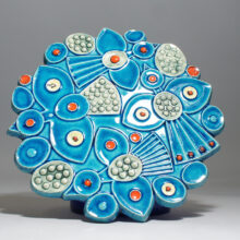 Wall plaque in ceramic by Britt-Louise Sundell for Gustavsberg, Sweden Wigerdals stentavla